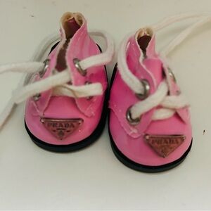 Labubu luxury inspired doll pink shoes